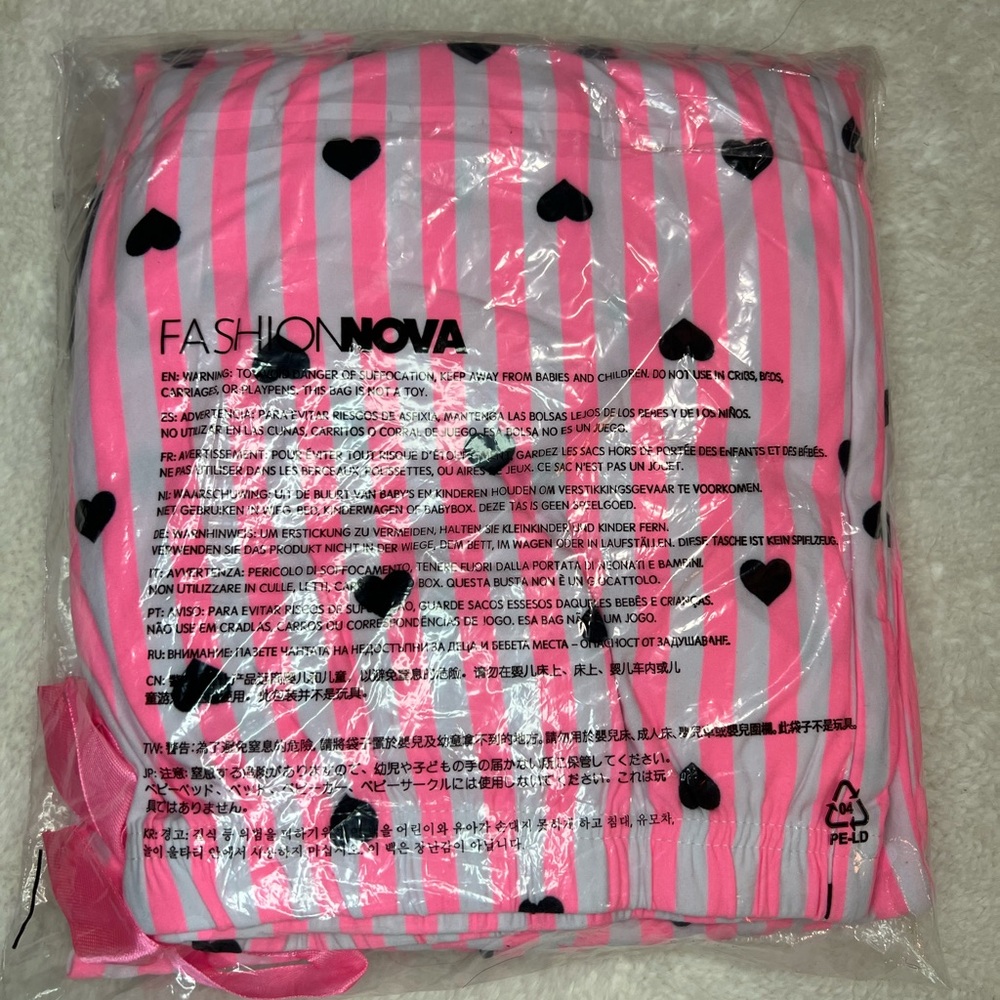 Fashion Nova Pink 3 Piece PJ Pant Set M **NWT** - Picture 2 of 4